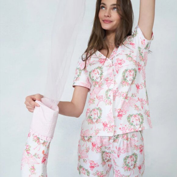 LoveShackFancy x Roller Rabbit Merry Monkey Beaux Polo Pajamas - Picture 4 of 5